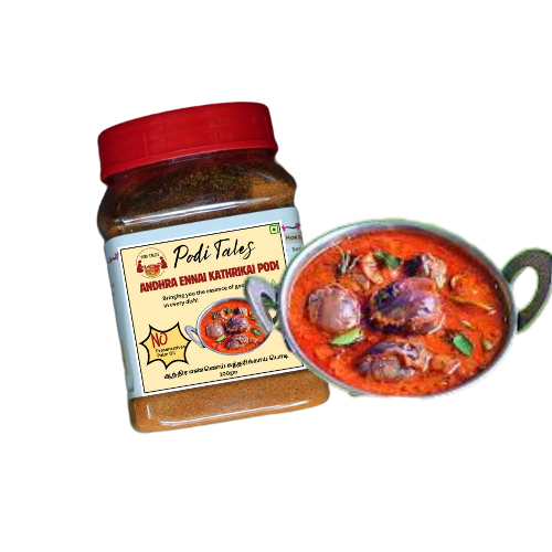Andhra Ennai Kathrikai Kuzhambu Podi